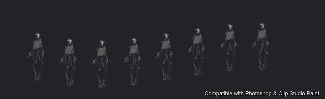 Runway Figures brush 31 of 45 — Photoshop & Clip Studio Paint .abr preview