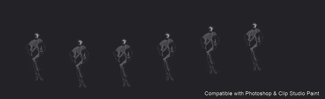 Runway Figures brush 32 of 45 — Photoshop & Clip Studio Paint .abr preview