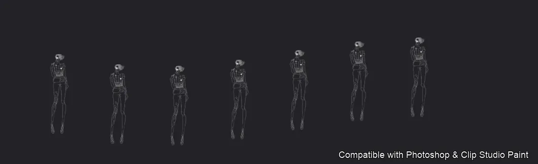 Runway Figures brush 33 of 45 — Photoshop & Clip Studio Paint .abr preview
