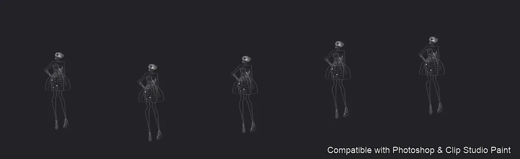 Runway Figures brush 34 of 45 — Photoshop & Clip Studio Paint .abr preview