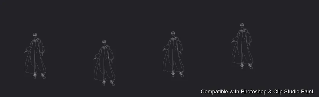 Runway Figures brush 36 of 45 — Photoshop & Clip Studio Paint .abr preview