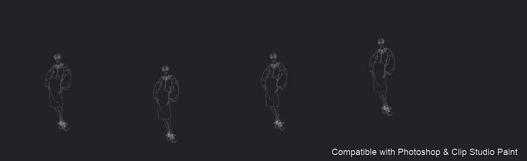 Runway Figures brush 39 of 45 — Photoshop & Clip Studio Paint .abr preview