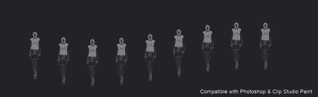 Runway Figures brush 44 of 45 — Photoshop & Clip Studio Paint .abr preview