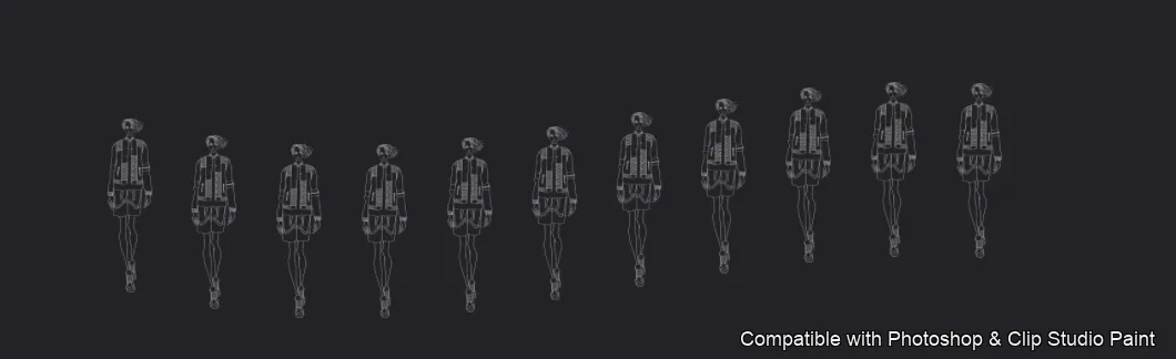 Runway Figures brush 45 of 45 — Photoshop & Clip Studio Paint .abr preview