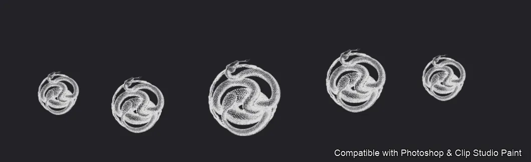 Serpent Ink brush 5 of 100 — Photoshop & Clip Studio Paint .abr preview