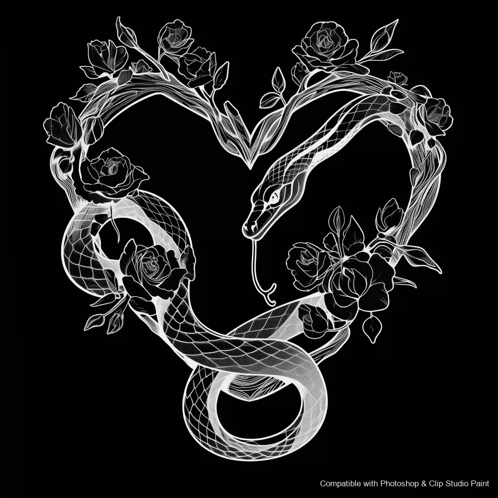 Serpent Ink brush 100 of 100 — Photoshop & Clip Studio Paint .abr preview