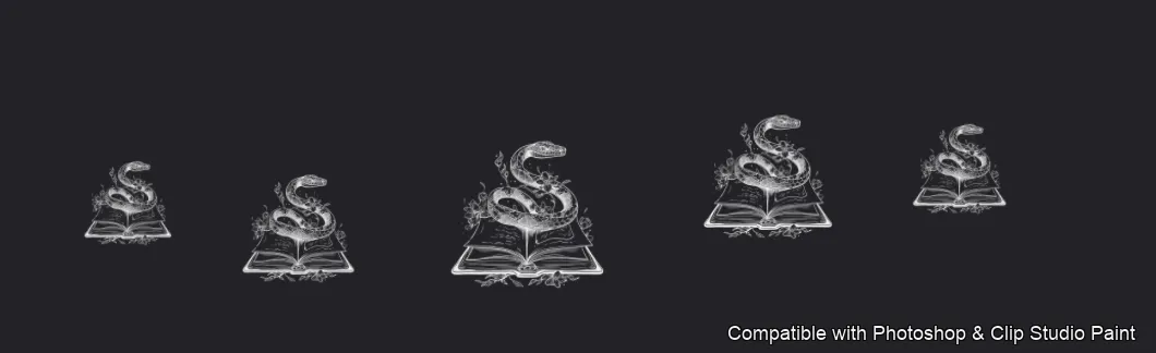 Serpent Ink brush 15 of 100 — Photoshop & Clip Studio Paint .abr preview