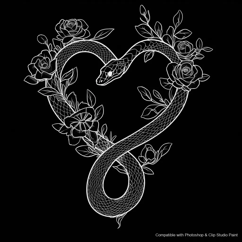 Serpent Ink brush 17 of 100 — Photoshop & Clip Studio Paint .abr preview
