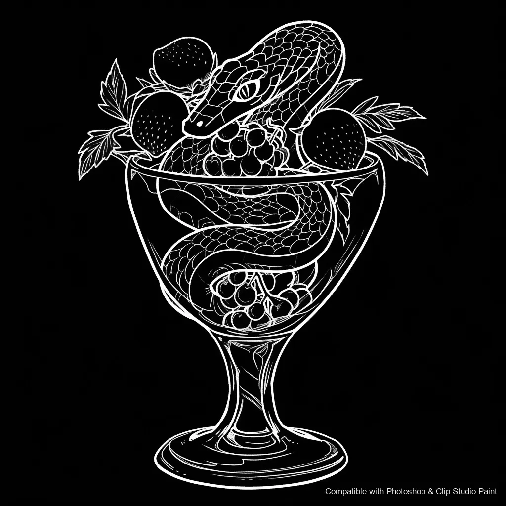 Serpent Ink brush 18 of 100 — Photoshop & Clip Studio Paint .abr preview