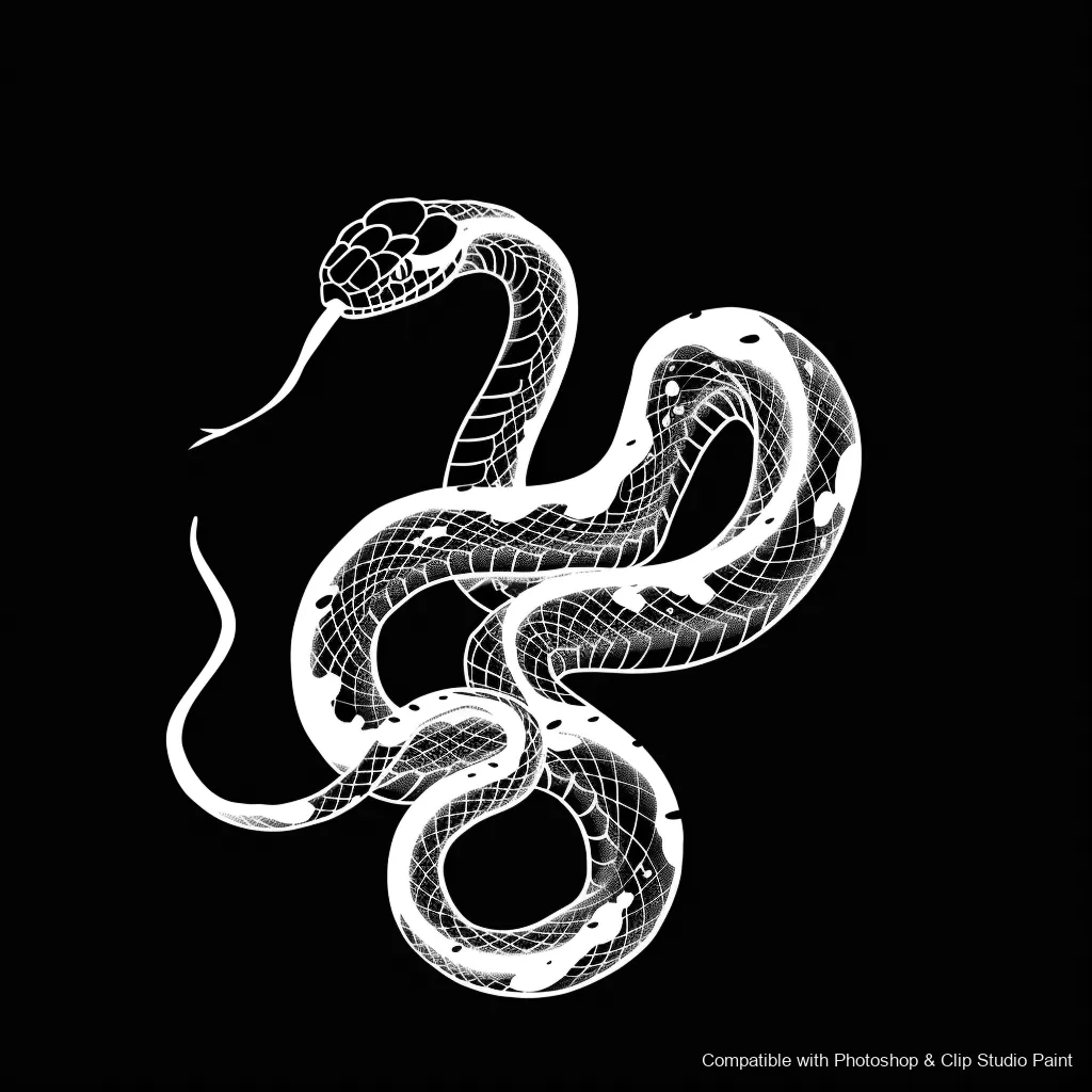 Serpent Ink brush 25 of 100 — Photoshop & Clip Studio Paint .abr preview