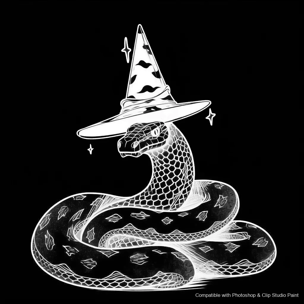 Serpent Ink brush 27 of 100 — Photoshop & Clip Studio Paint .abr preview