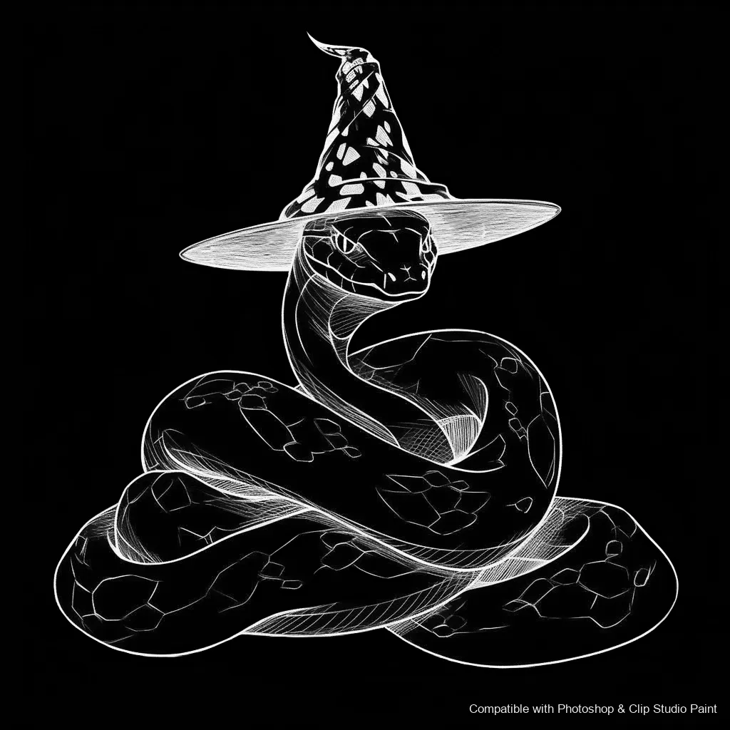 Serpent Ink brush 31 of 100 — Photoshop & Clip Studio Paint .abr preview