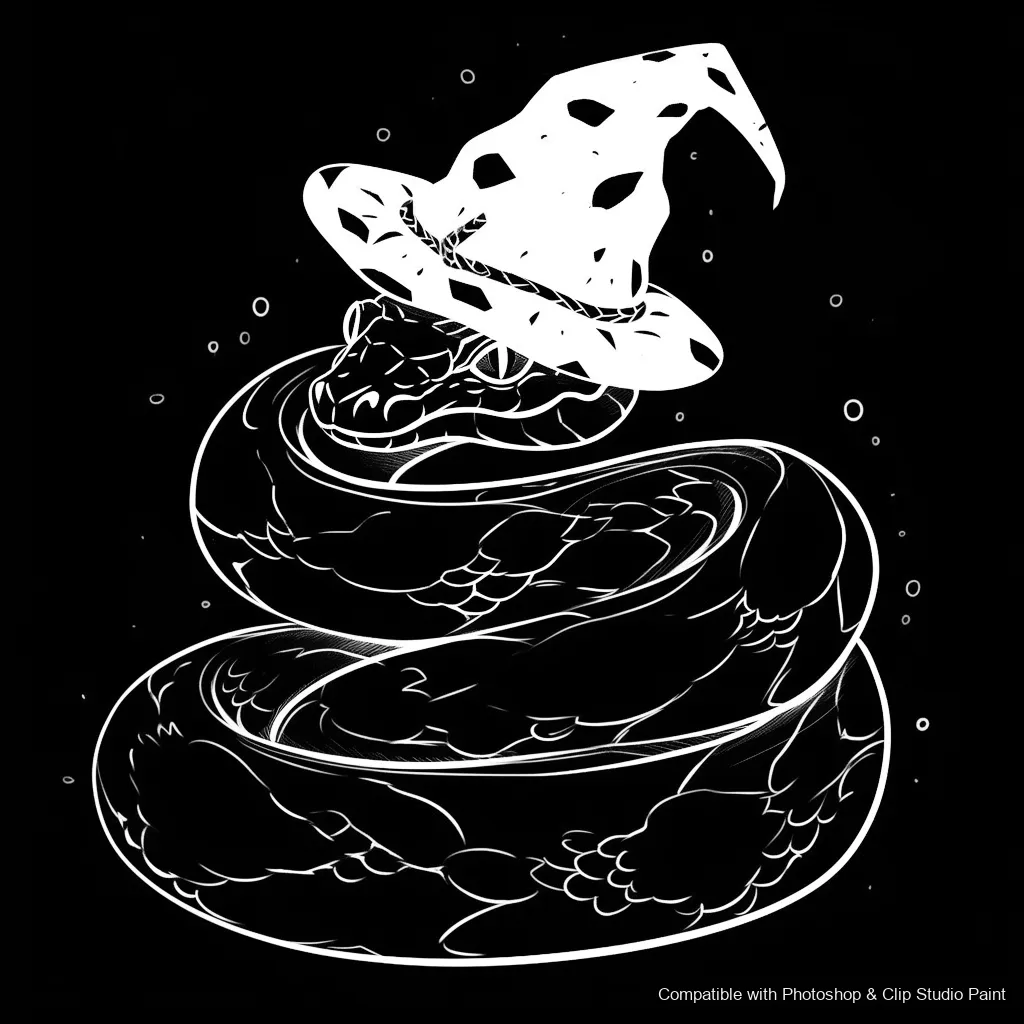 Serpent Ink brush 34 of 100 — Photoshop & Clip Studio Paint .abr preview