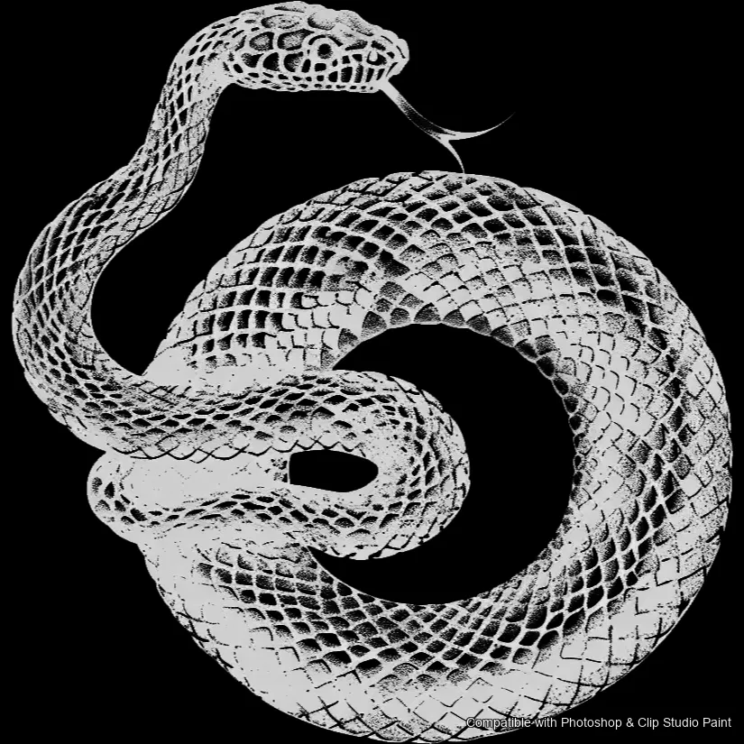Serpent Ink brush 42 of 100 — Photoshop & Clip Studio Paint .abr preview