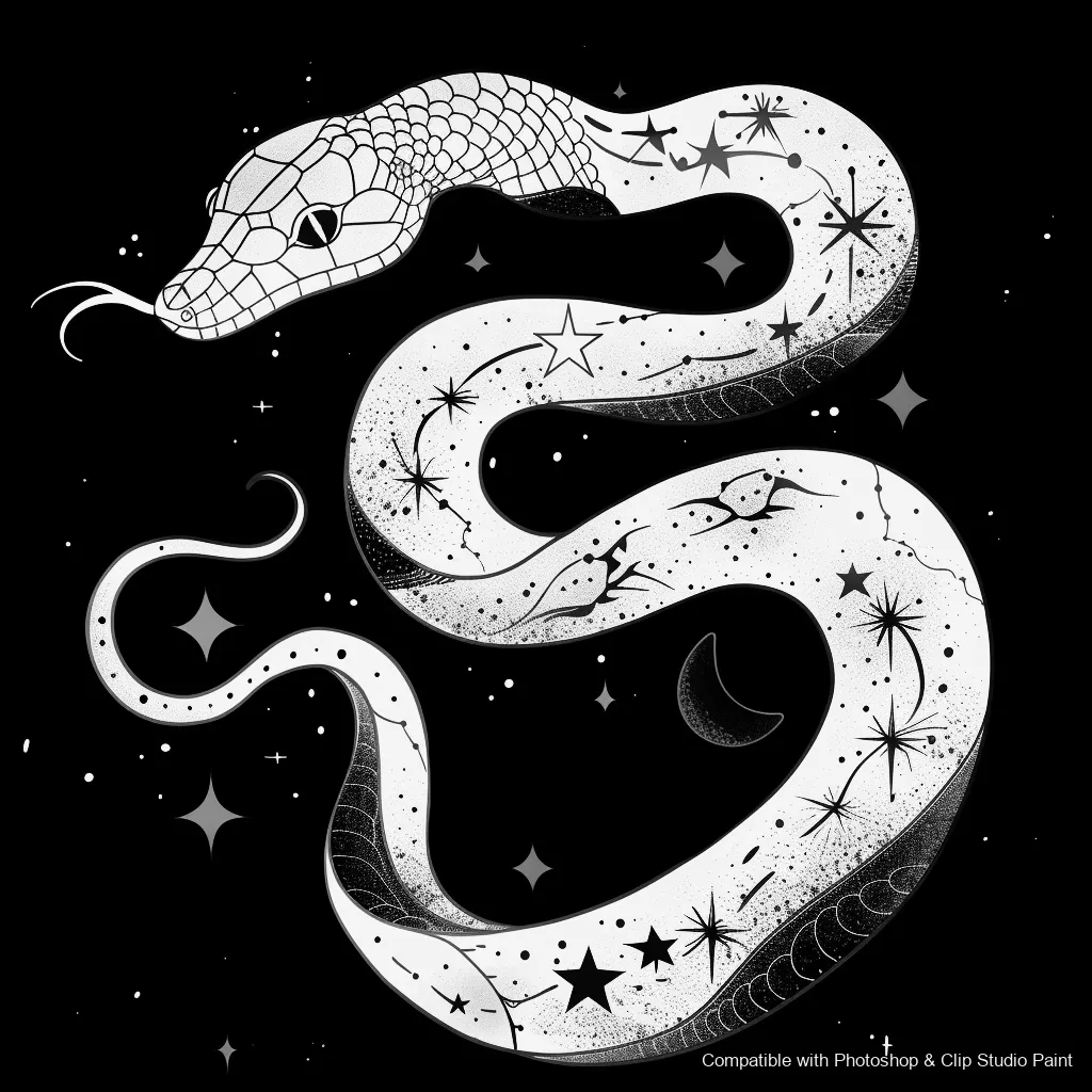 Serpent Ink brush 43 of 100 — Photoshop & Clip Studio Paint .abr preview