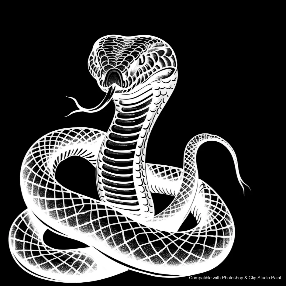Serpent Ink brush 45 of 100 — Photoshop & Clip Studio Paint .abr preview
