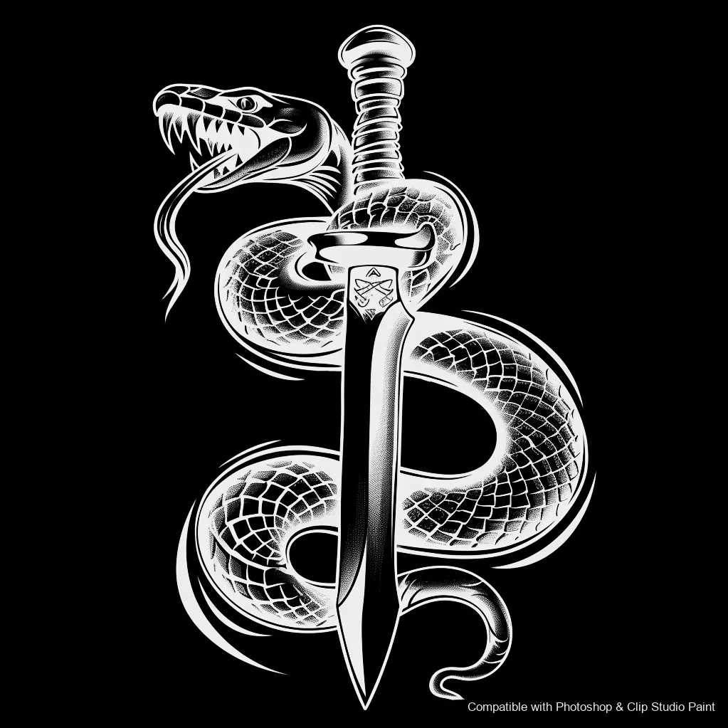 Serpent Ink brush 49 of 100 — Photoshop & Clip Studio Paint .abr preview