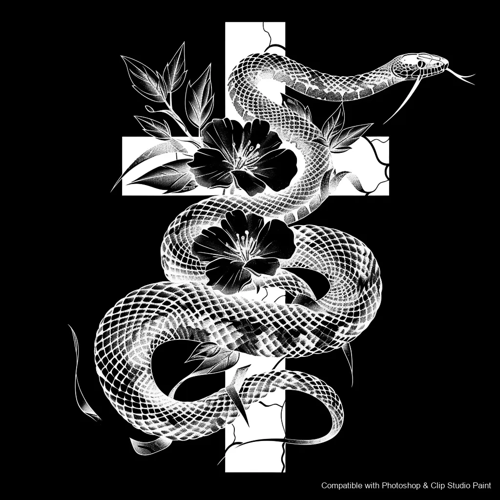Serpent Ink brush 53 of 100 — Photoshop & Clip Studio Paint .abr preview