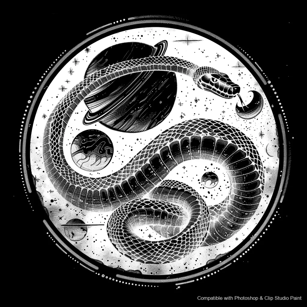 Serpent Ink brush 54 of 100 — Photoshop & Clip Studio Paint .abr preview