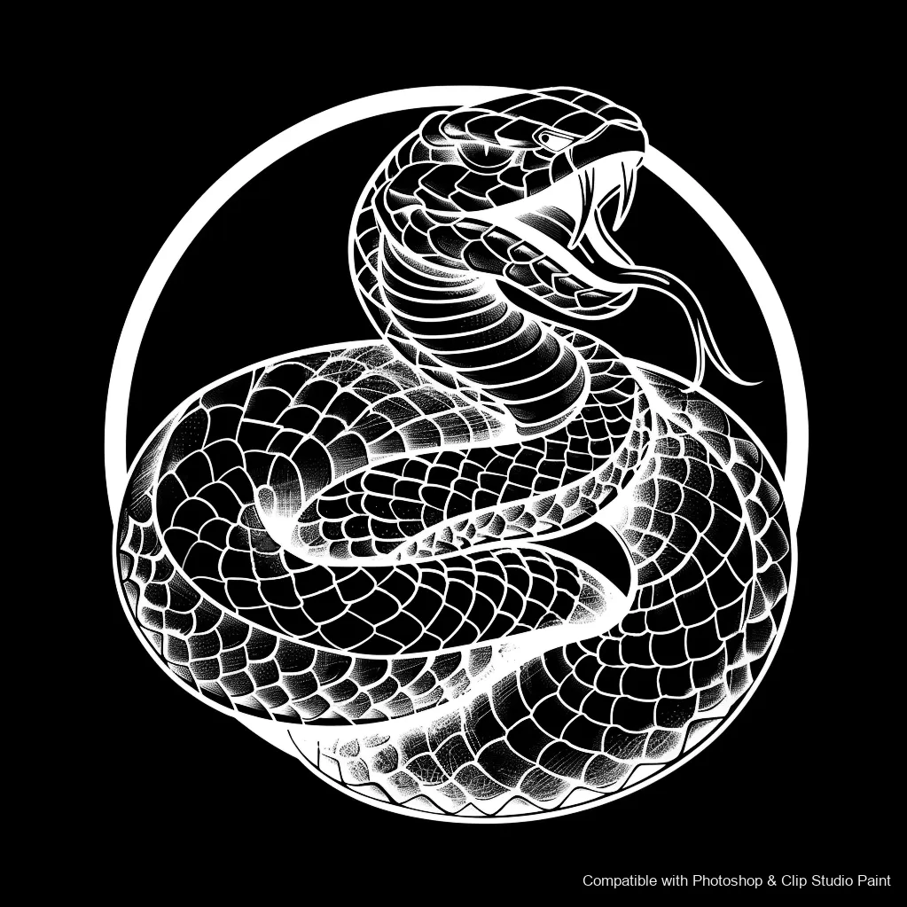 Serpent Ink brush 56 of 100 — Photoshop & Clip Studio Paint .abr preview