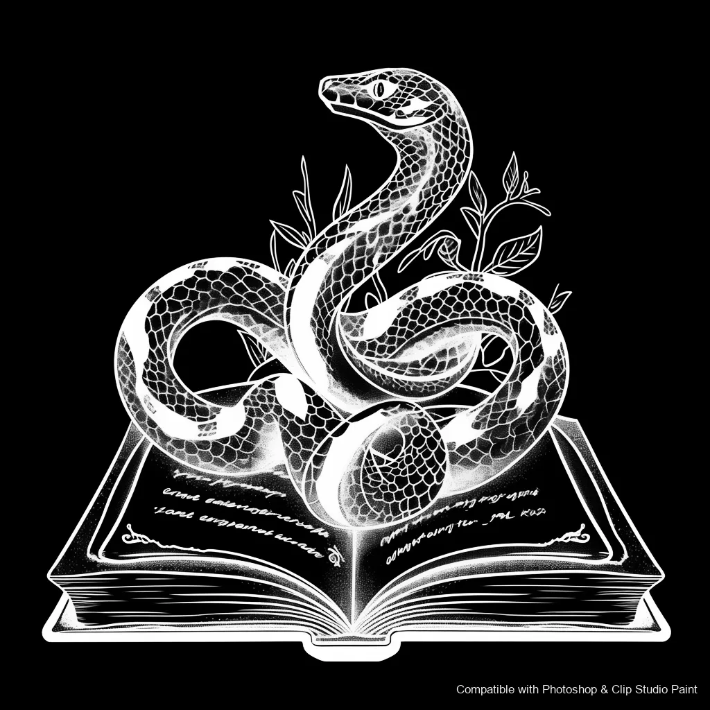 Serpent Ink brush 63 of 100 — Photoshop & Clip Studio Paint .abr preview