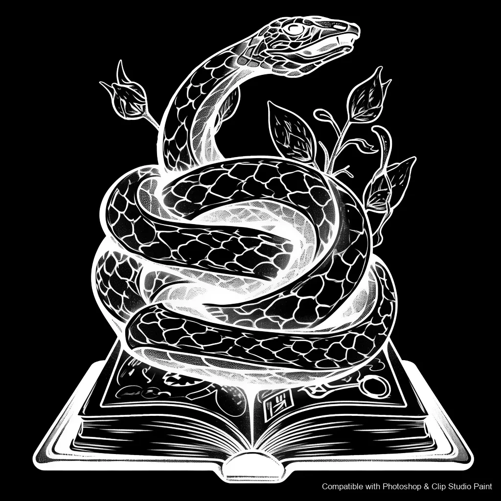 Serpent Ink brush 65 of 100 — Photoshop & Clip Studio Paint .abr preview