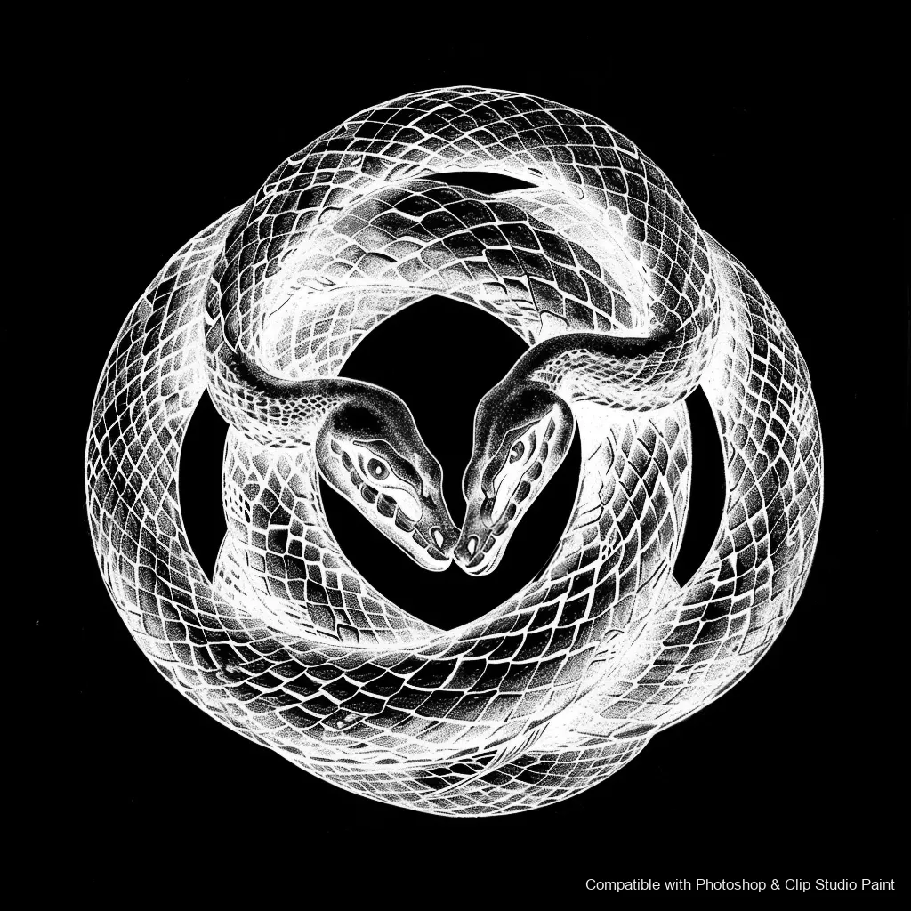 Serpent Ink brush 66 of 100 — Photoshop & Clip Studio Paint .abr preview