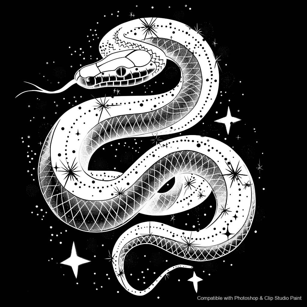 Serpent Ink brush 67 of 100 — Photoshop & Clip Studio Paint .abr preview