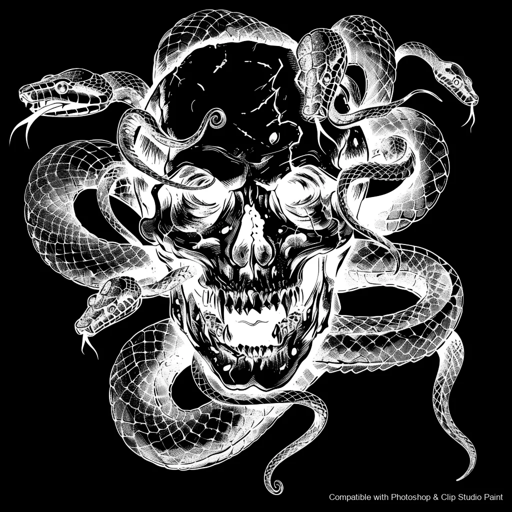 Serpent Ink brush 69 of 100 — Photoshop & Clip Studio Paint .abr preview