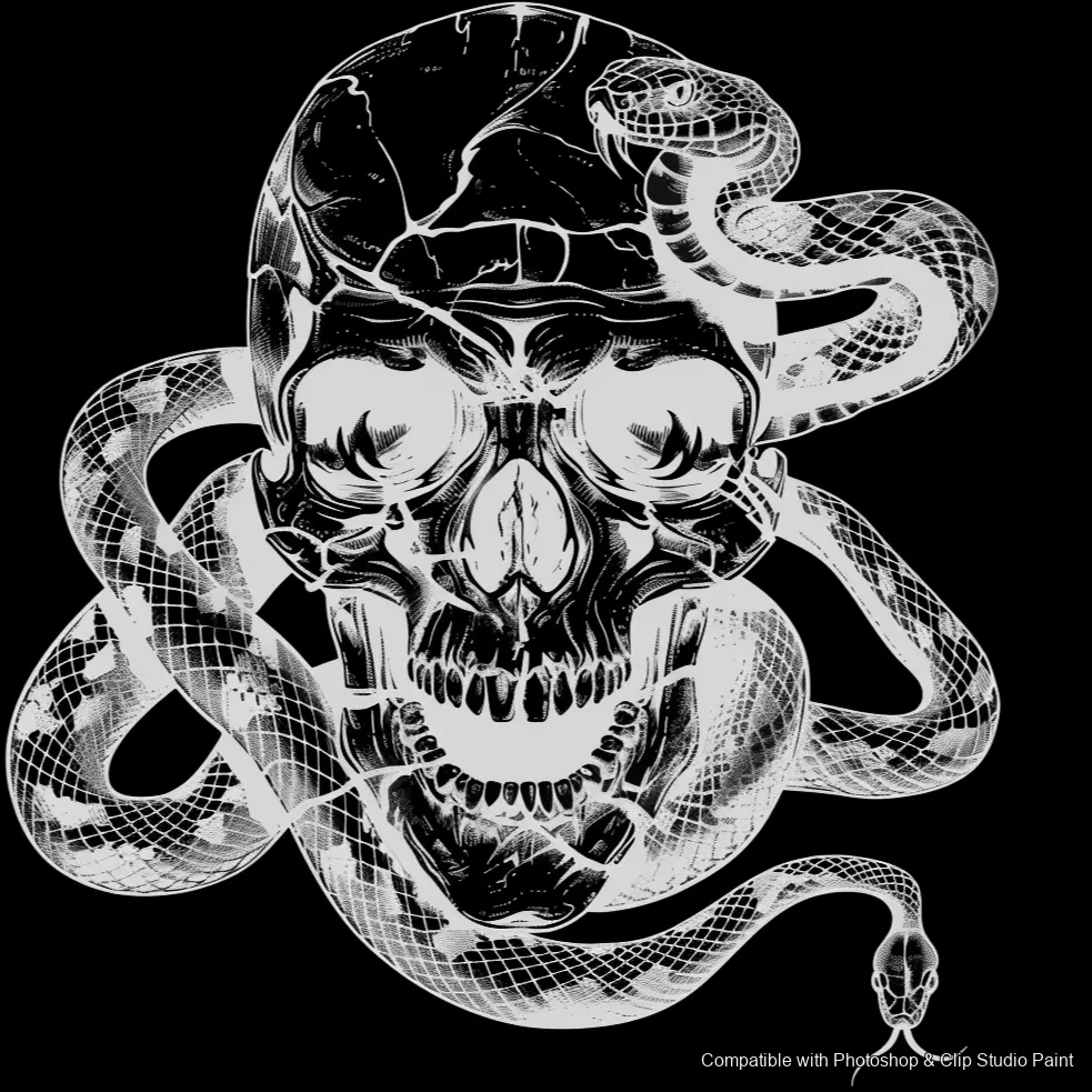 Serpent Ink brush 72 of 100 — Photoshop & Clip Studio Paint .abr preview