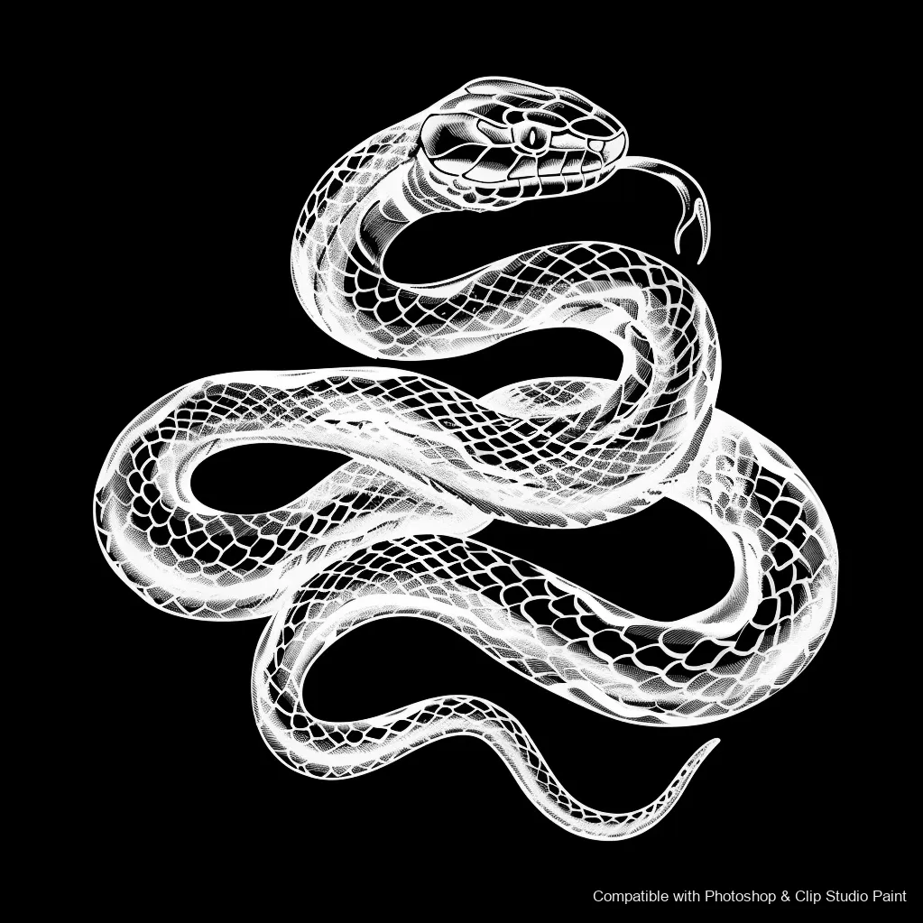 Serpent Ink brush 75 of 100 — Photoshop & Clip Studio Paint .abr preview