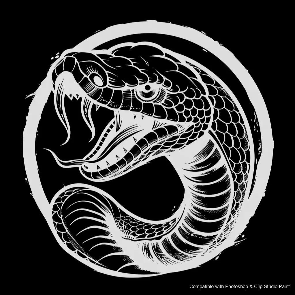 Serpent Ink brush 76 of 100 — Photoshop & Clip Studio Paint .abr preview