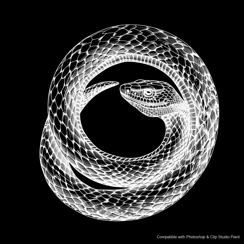 Serpent Ink brush 77 of 100 — Photoshop & Clip Studio Paint .abr preview