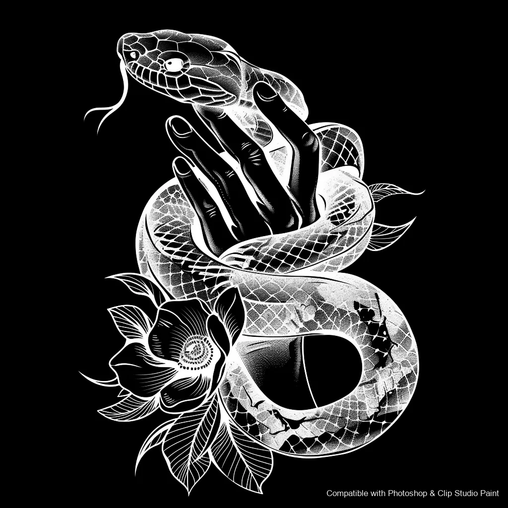 Serpent Ink brush 78 of 100 — Photoshop & Clip Studio Paint .abr preview