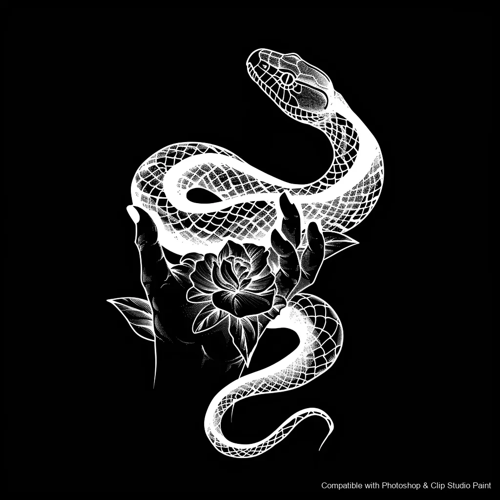 Serpent Ink brush 79 of 100 — Photoshop & Clip Studio Paint .abr preview