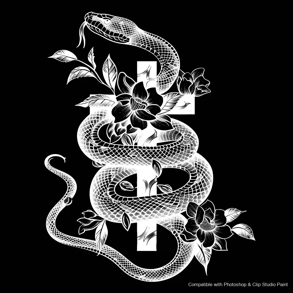 Serpent Ink brush 84 of 100 — Photoshop & Clip Studio Paint .abr preview