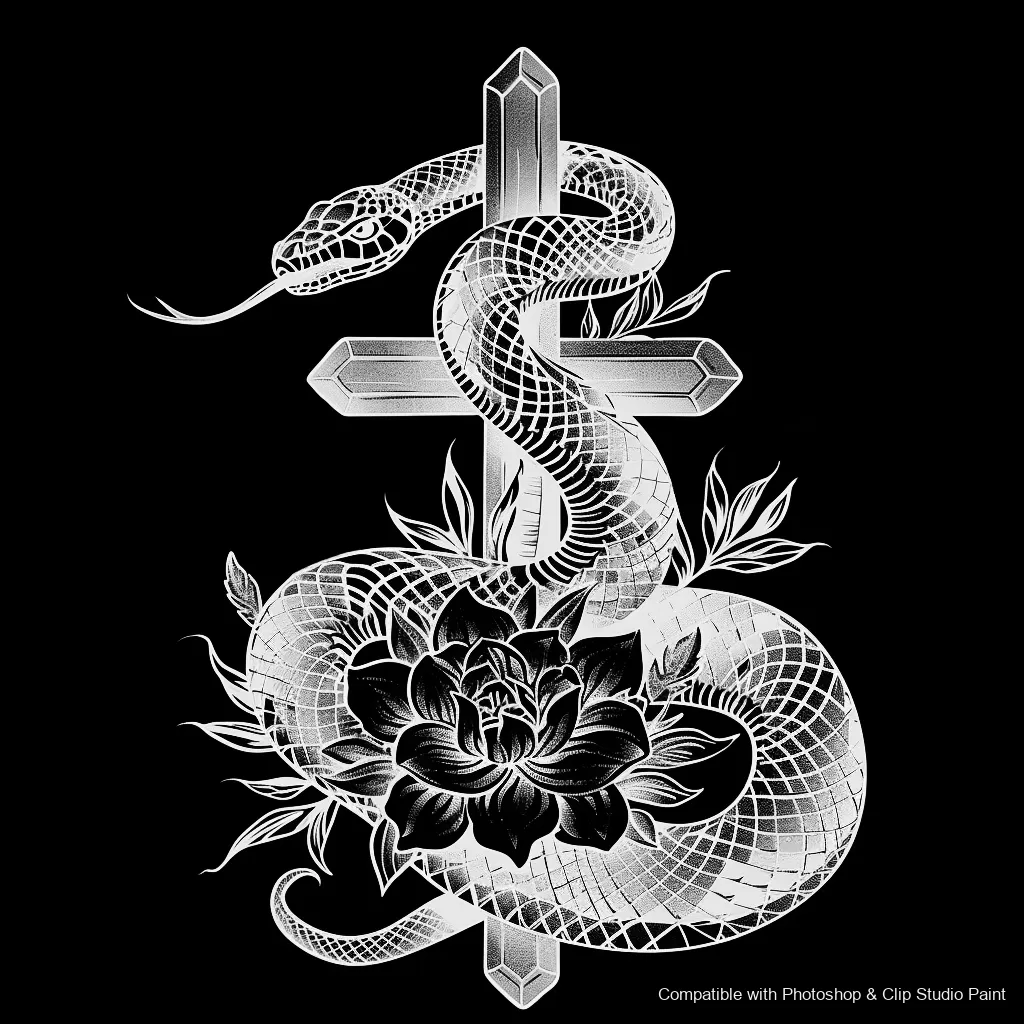 Serpent Ink brush 86 of 100 — Photoshop & Clip Studio Paint .abr preview