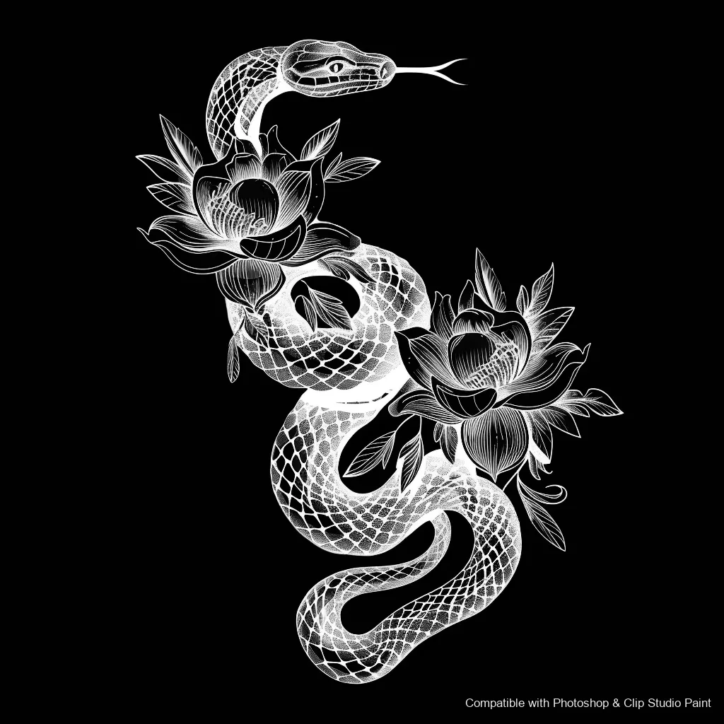 Serpent Ink brush 87 of 100 — Photoshop & Clip Studio Paint .abr preview
