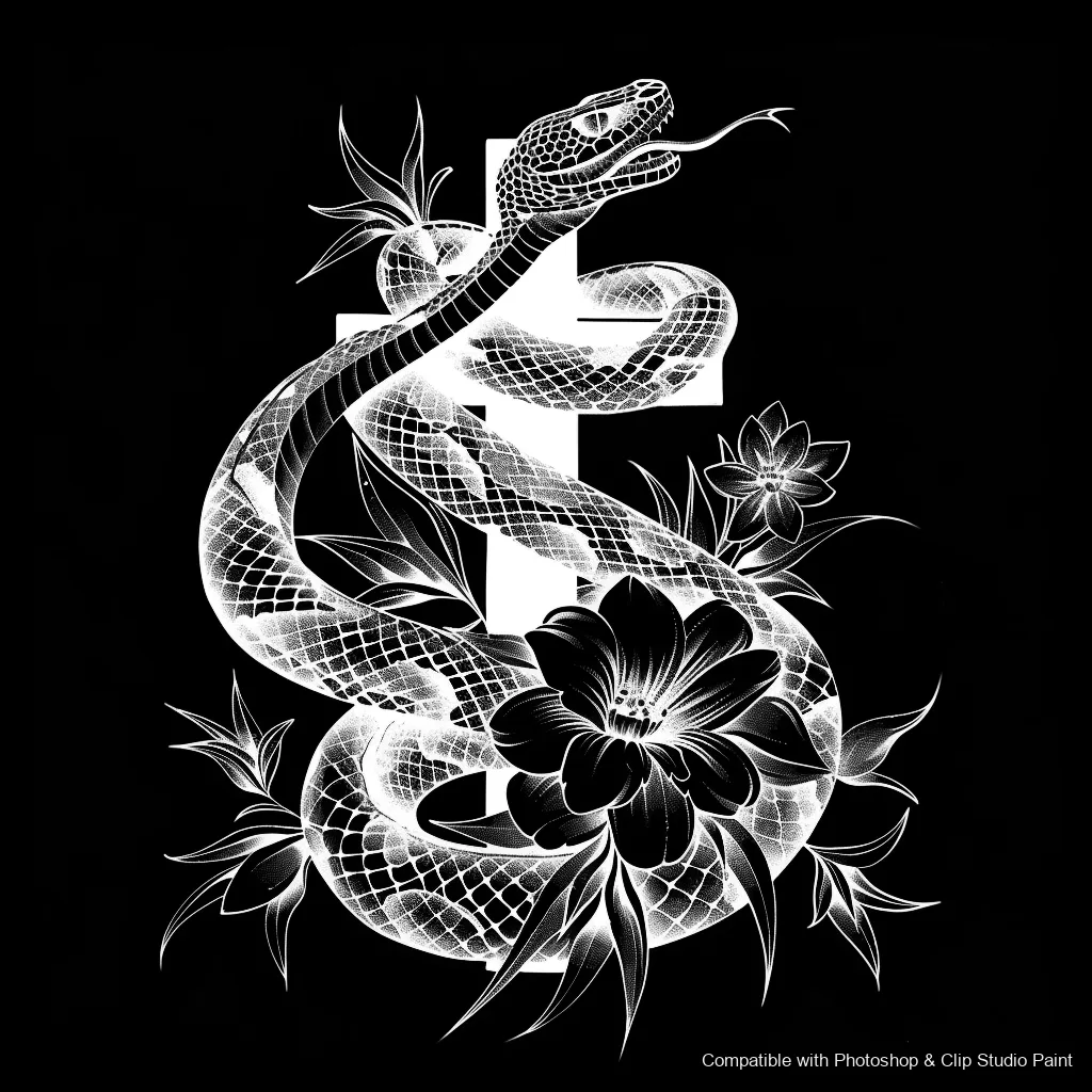 Serpent Ink brush 89 of 100 — Photoshop & Clip Studio Paint .abr preview