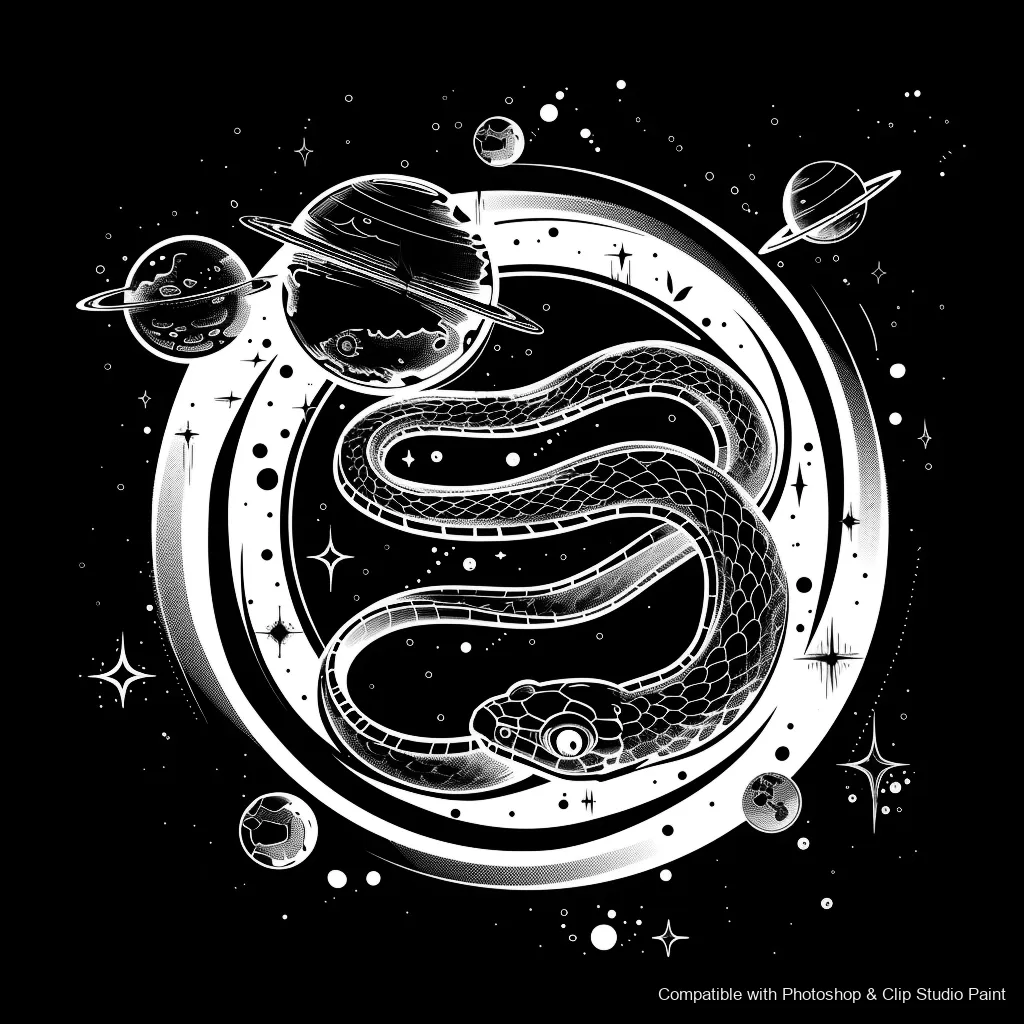 Serpent Ink brush 90 of 100 — Photoshop & Clip Studio Paint .abr preview