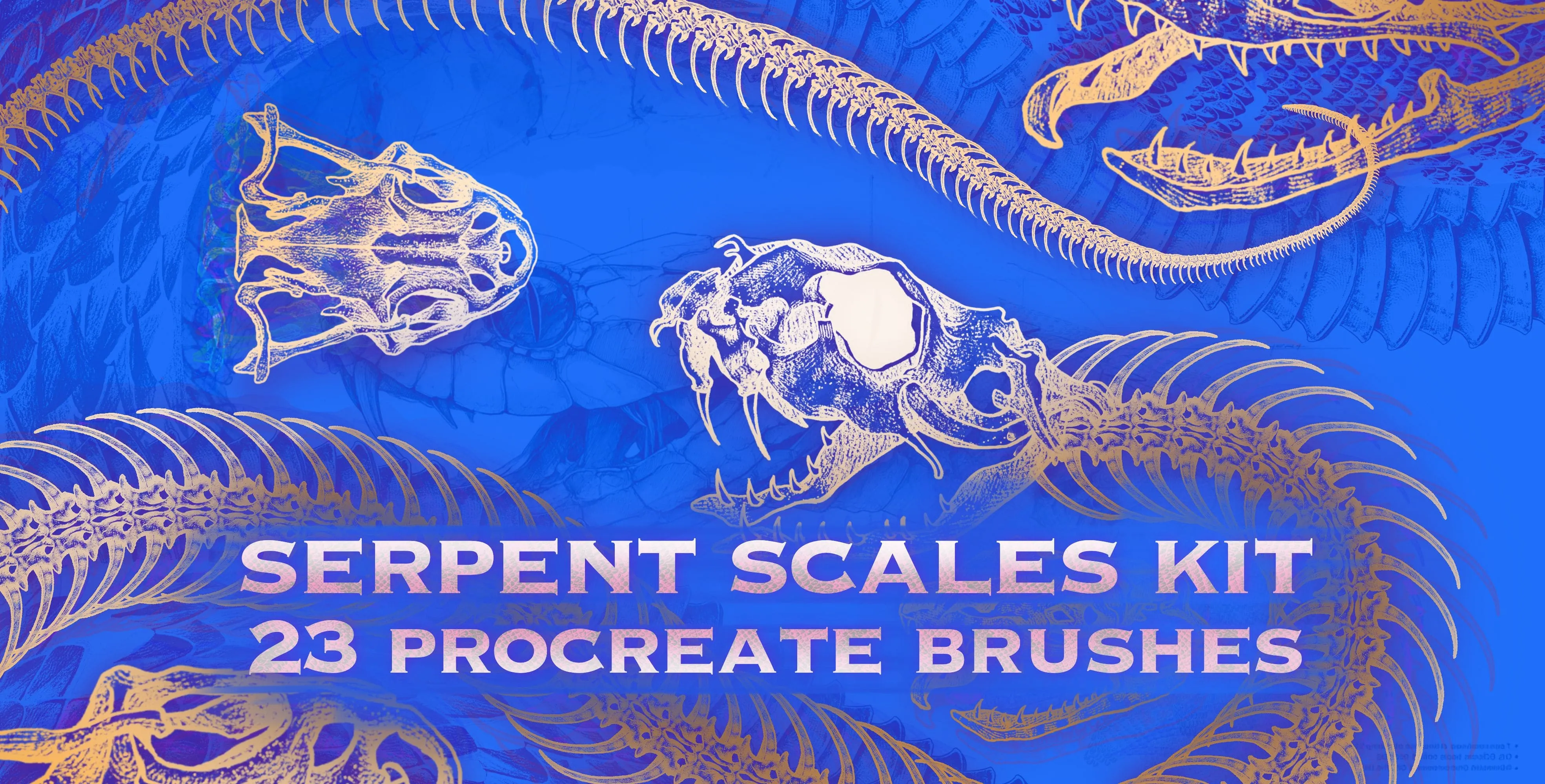 Serpent Scales Kit Procreate brush set — 22 brushes, animal & texture
