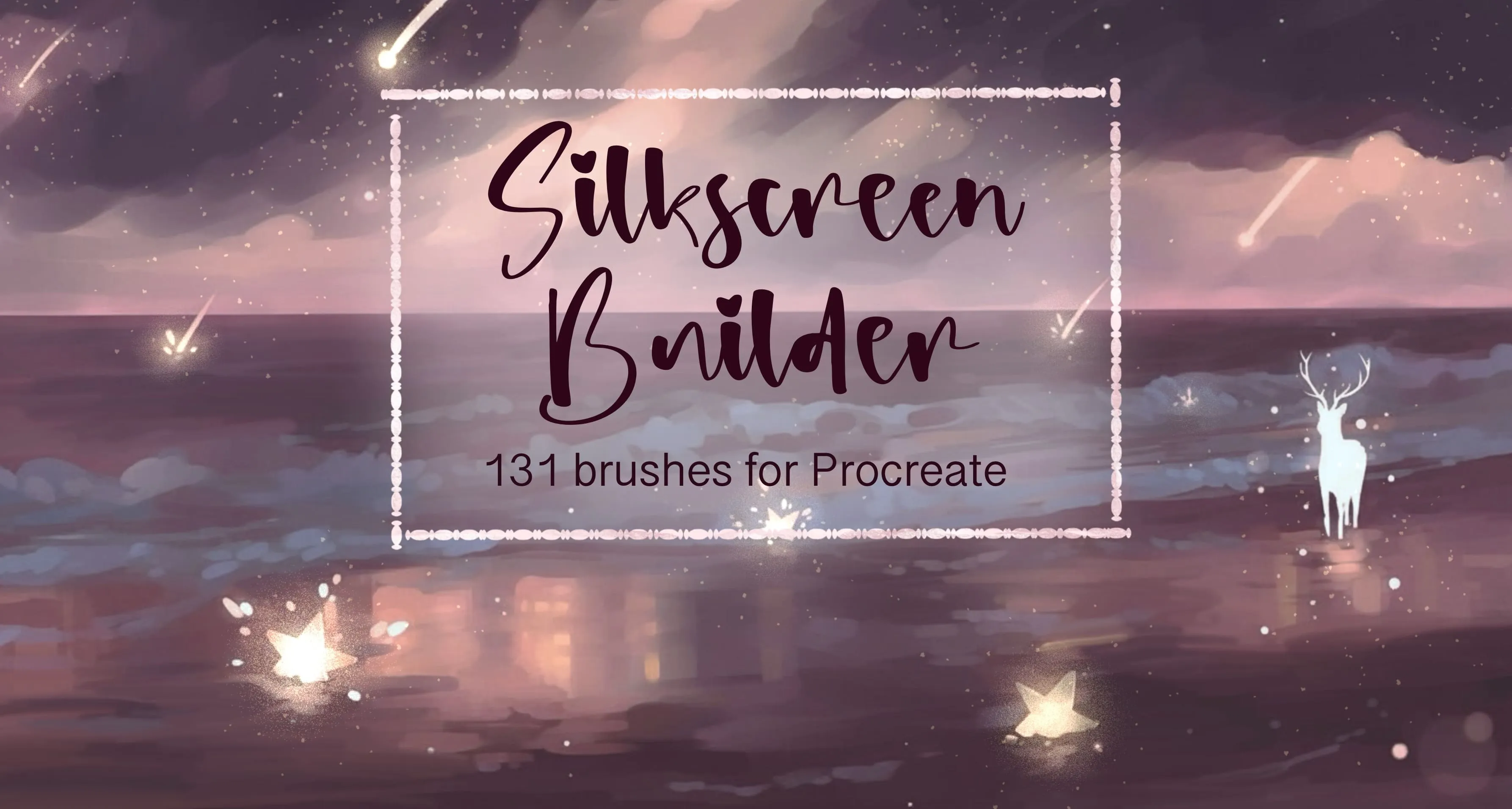 Silkscreen Builder Procreate brush set — 131 brushes, halftone & vintage