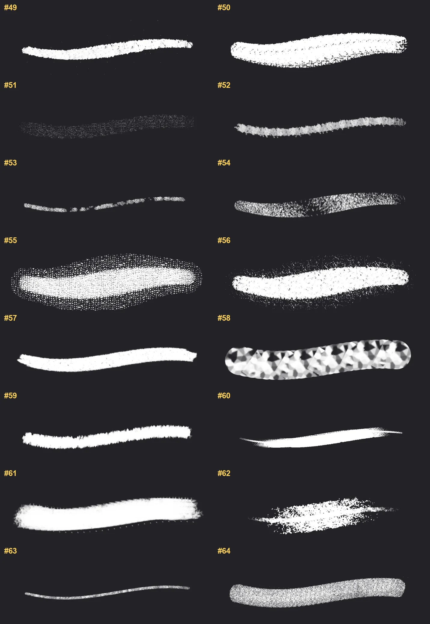 Silkscreen Builder Procreate brushes overview sheet 4