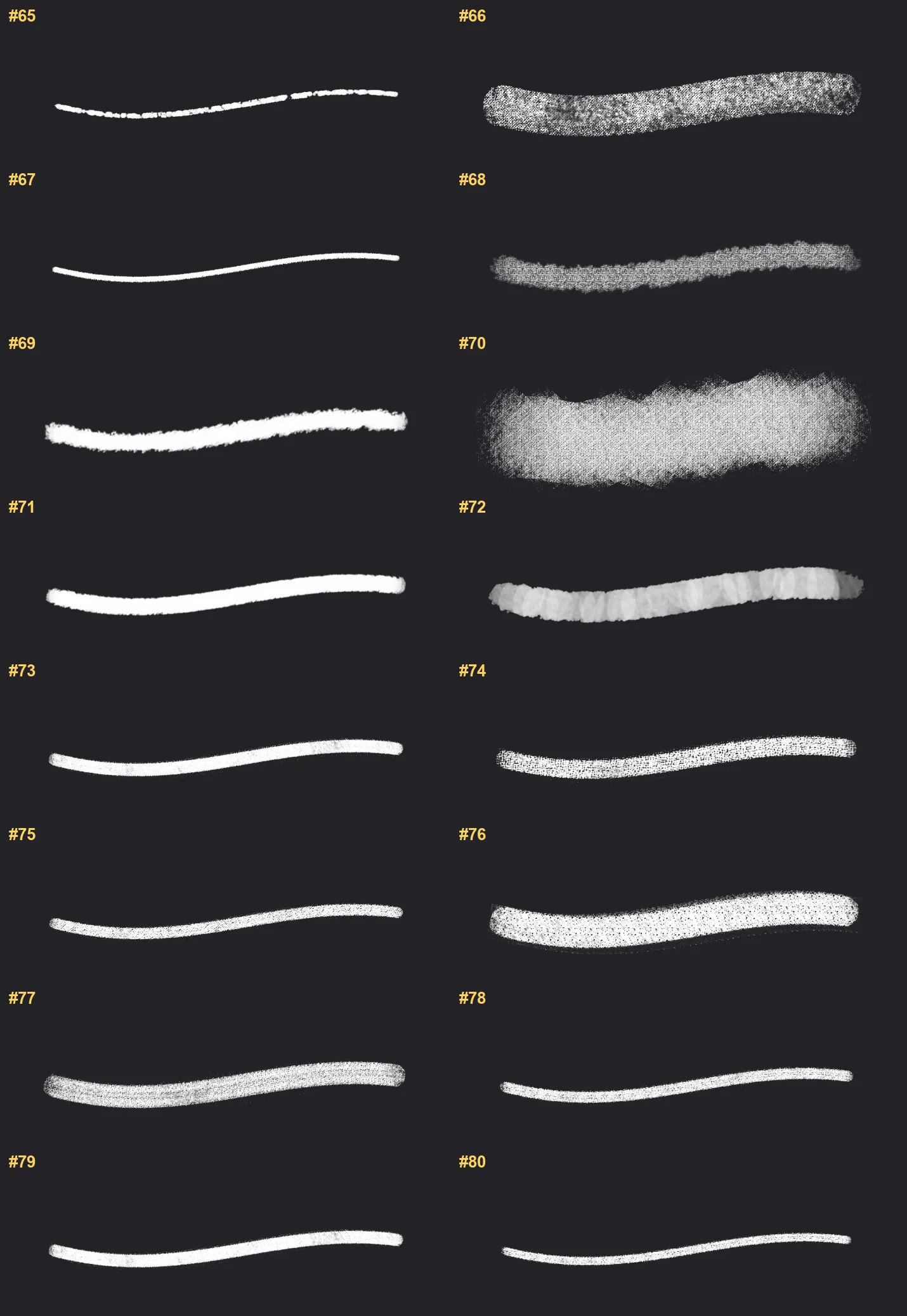 Silkscreen Builder Procreate brushes overview sheet 5