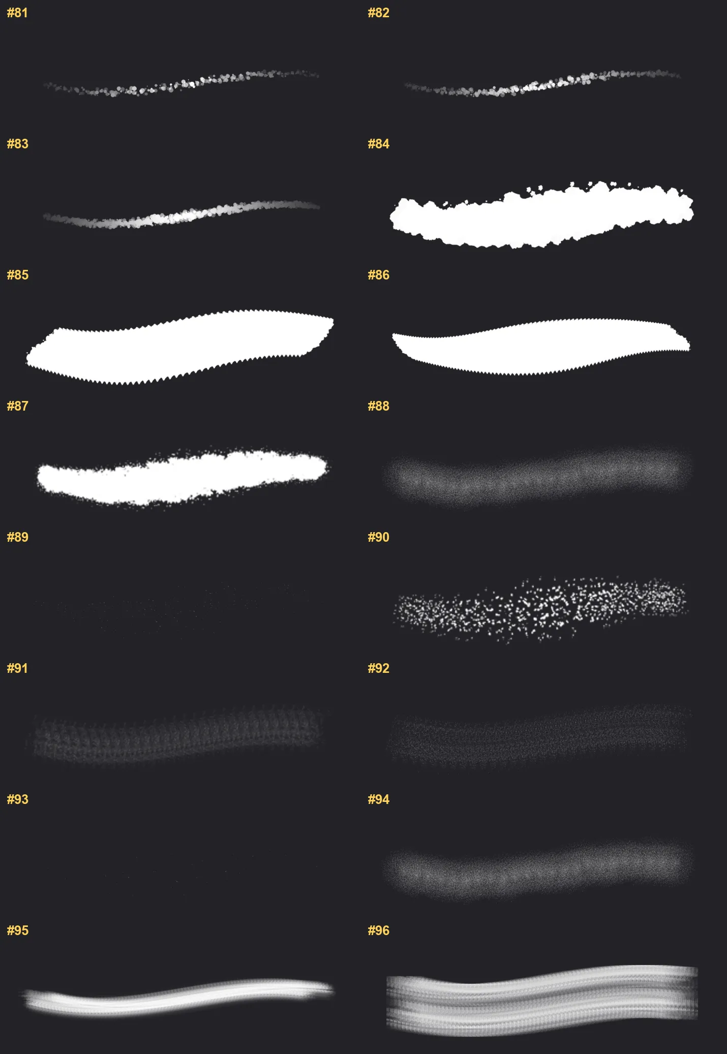 Silkscreen Builder Procreate brushes overview sheet 6