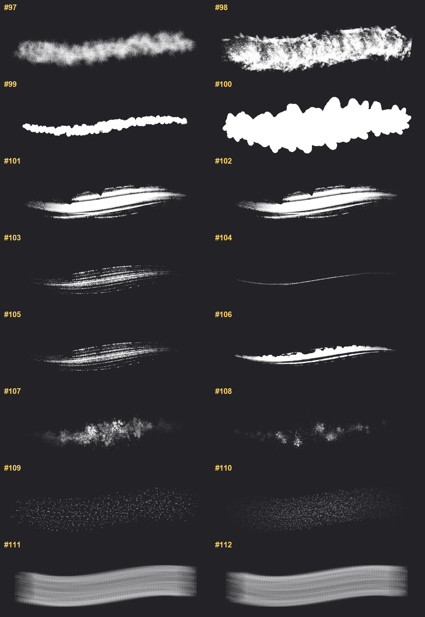 Silkscreen Builder Procreate brushes overview sheet 7