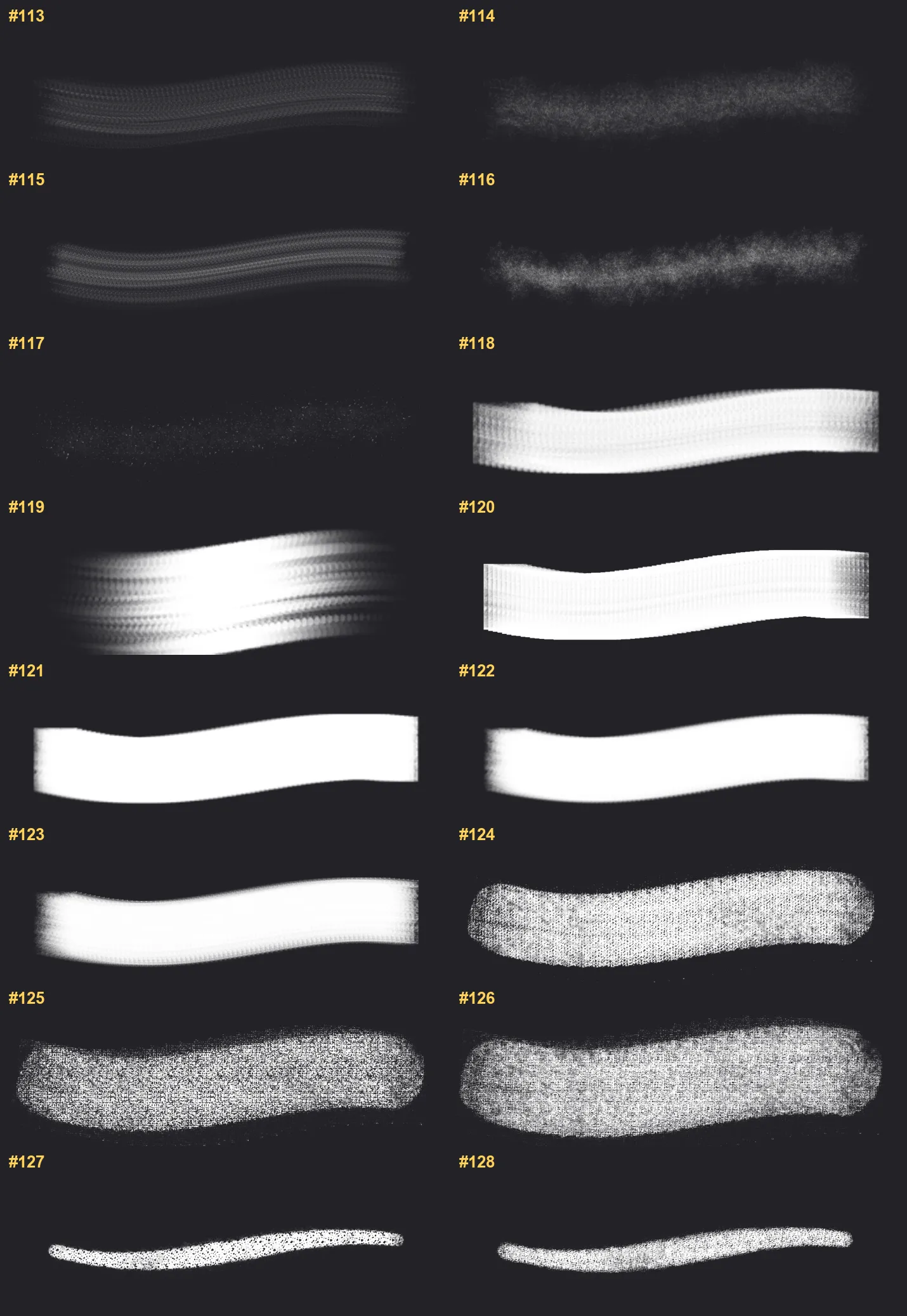 Silkscreen Builder Procreate brushes overview sheet 8