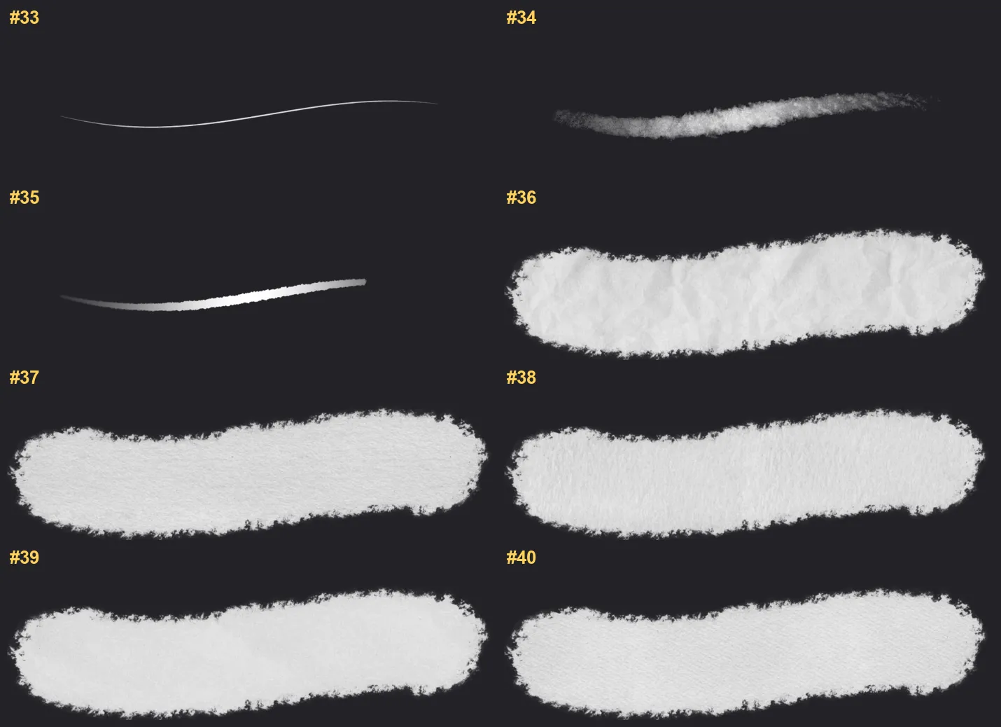 Soft Lines Procreate brushes overview sheet 3