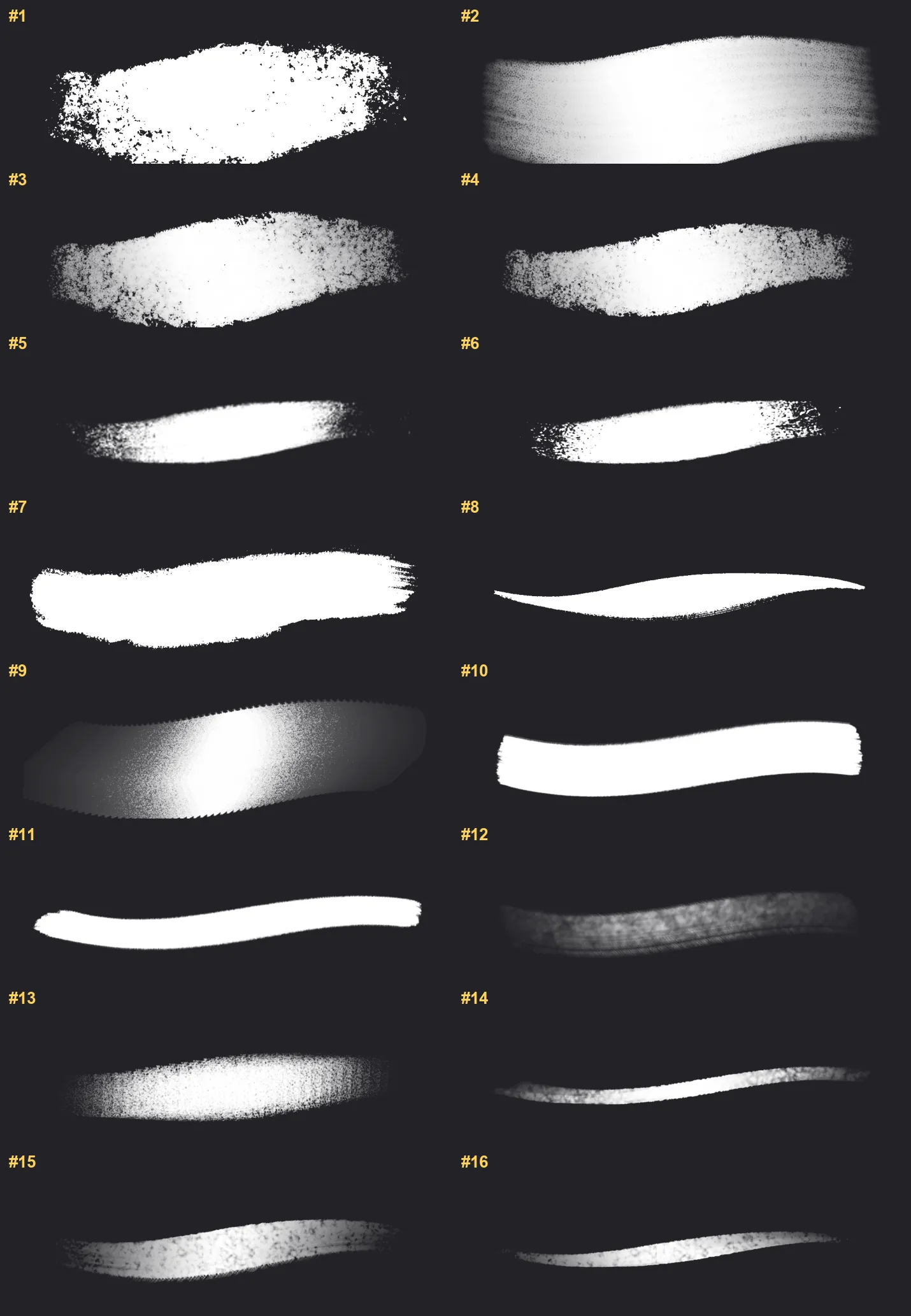 Soft Pastel Procreate brushes overview sheet 1