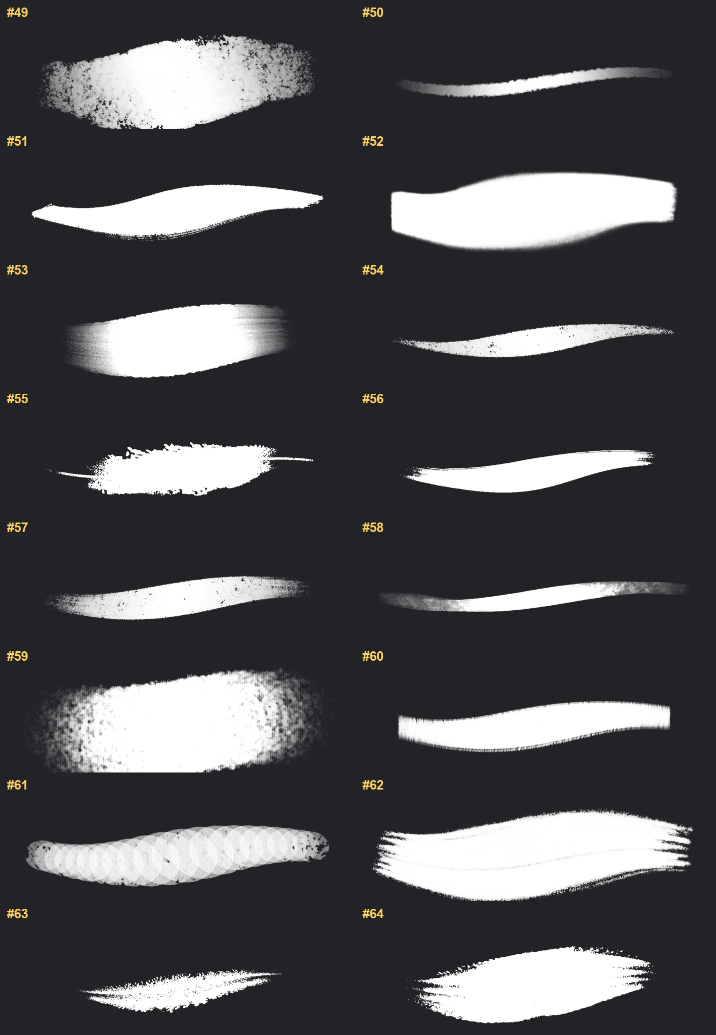 Soft Pastel Procreate brushes overview sheet 4